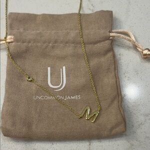 Uncommon James Gold M Initial Necklace